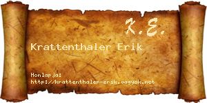 Krattenthaler Erik névjegykártya